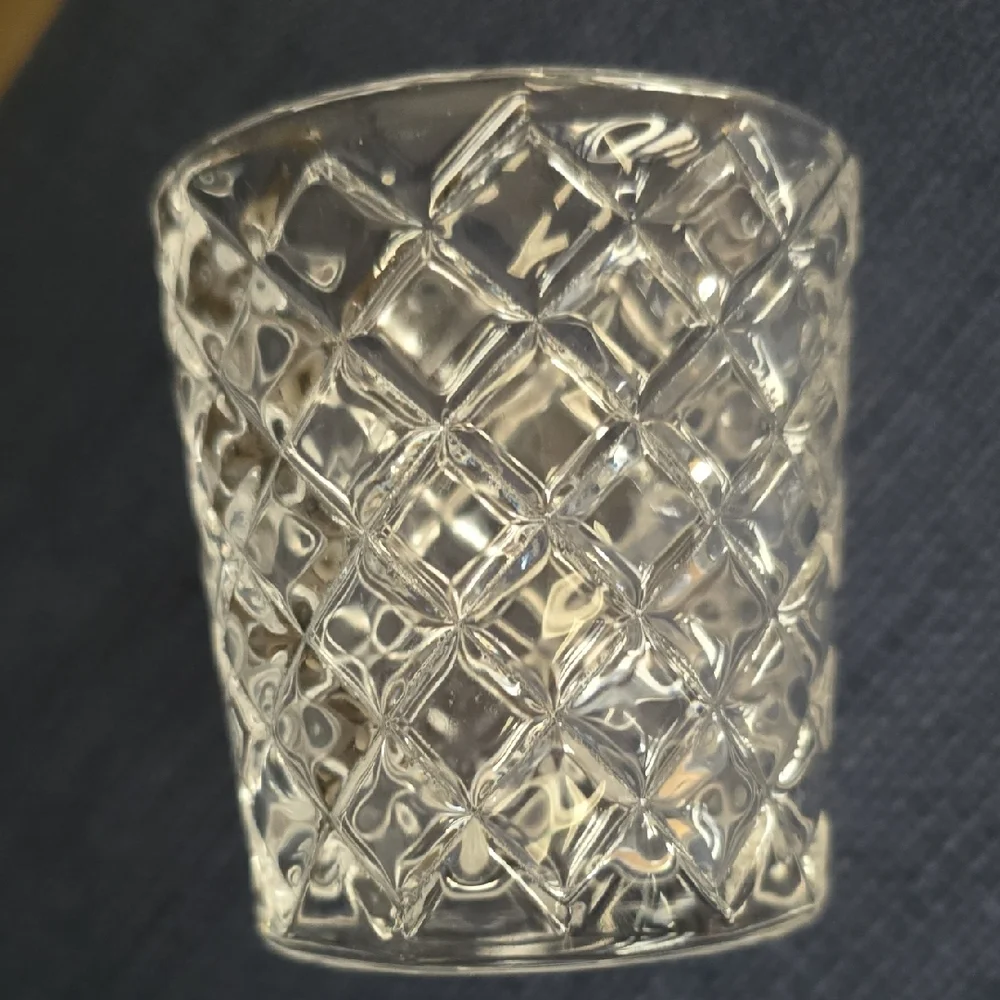 TWO 3 oz Crate & Barrel Clear Faceted Shot Glasses (Set of 2) Nwt No Box
